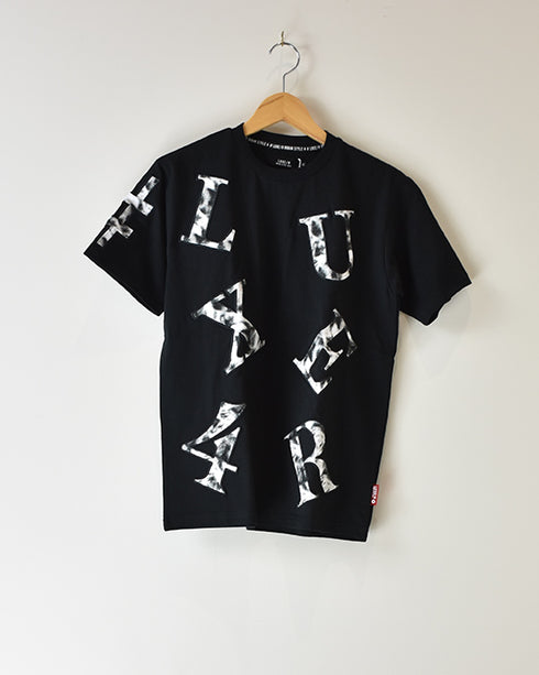 【LUXE/R】モノクロタイダイアップリケ刺繍Ｔシャツ