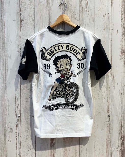 新品 ベティ betty boop ジャージ素材 Tシャツ 黒 LL バイク