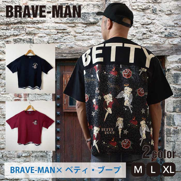 【THE BRAVE-MAN×BETTY BOOP】 刺繍半袖Ｔシャツ