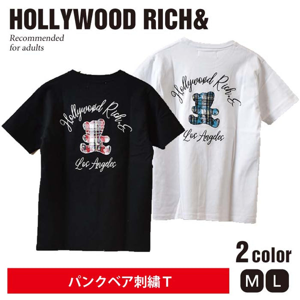 【Hollywood rich.&】パンクベア刺繍T
